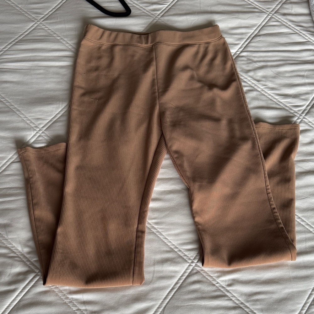 Elodie Tan Ribbed Pants